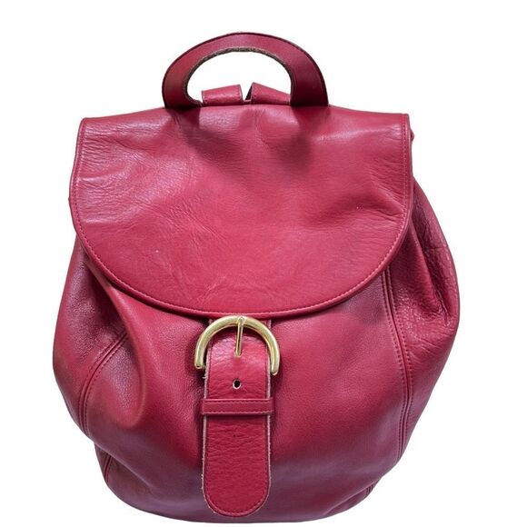Vintage Coach Soho Back Sac 4134 Backpack Red Leather Buckle Bag - Picture 6 of 14